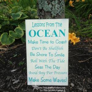 Lessons From The Ocean Home Decor Wood Board..